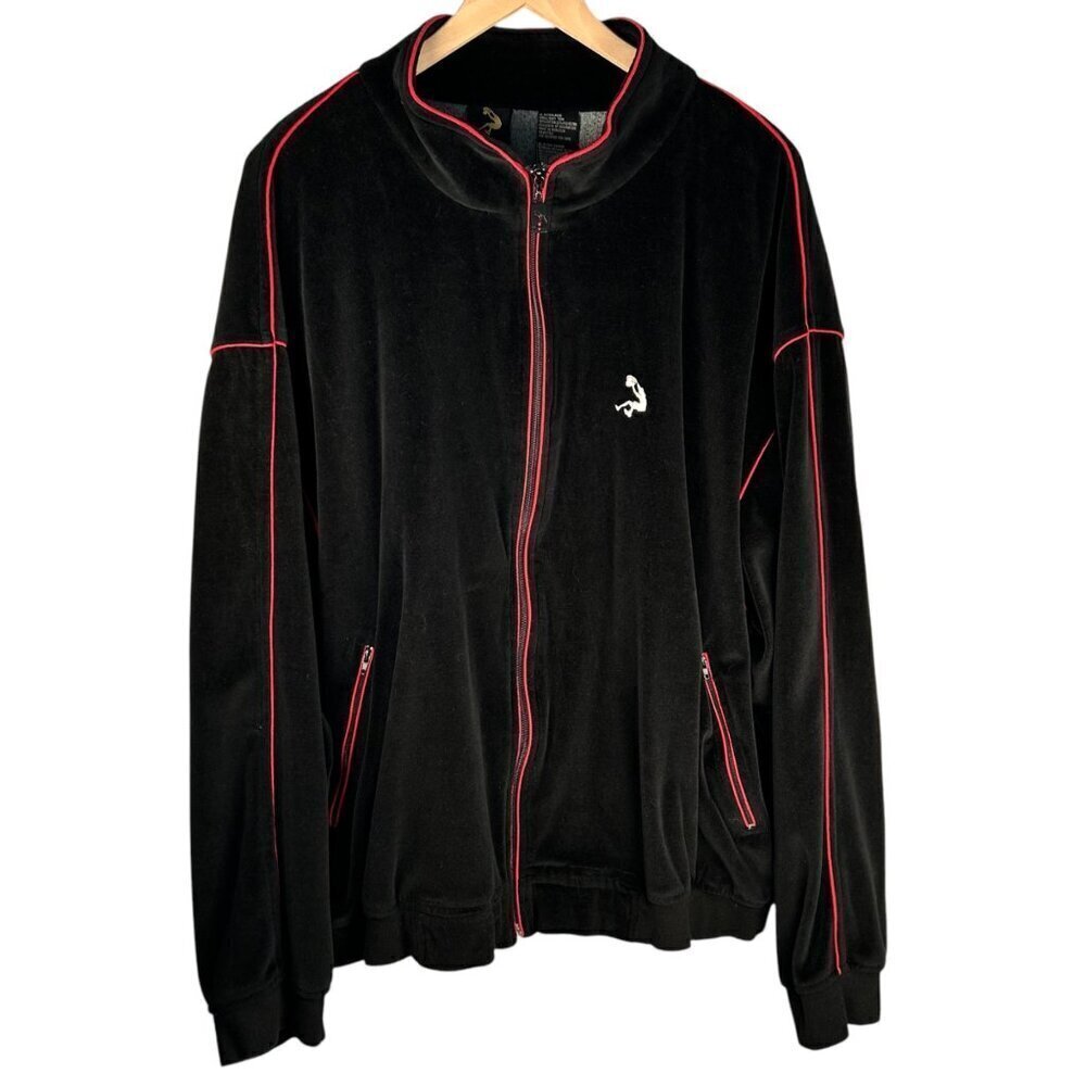 Nike Shaq Shaquille O’Neil Velour Track Jacket Size XL Dunk Black Red NBA Sports